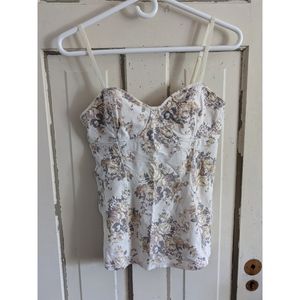 Aritzia Talula floral bustier top
